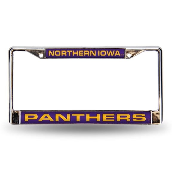 Northern Iowa NCAA Panthers Chrome Metal License Plate Frame Holder