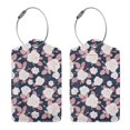 thumbnail image 3 of Junzan Leaves Flower for Luggage Tags,Leather Luggage Tags for Suitcases Travel Tags Privacy Cover ID Label with Stainless Steel Loop for Travel Bag Suitcase-1, 3 of 5