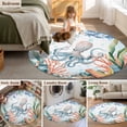thumbnail image 5 of Round Rugs 3.3Ft, Octopus Coastal Round Area Rug Washable Indoor Throw Carpet, Summer Nautical Starfish Coral Ocean Soft Non Slip Circle Rug for Laundry Room Patio Home Decor Aesthetic, 5 of 8