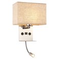thumbnail image 4 of Lámpara de pared de carga simple con interfaz USB, lámpara de noche LED creativa para dormitorio, lámpara de lectura para hotel, lámpara de pared de tela, 4 of 5