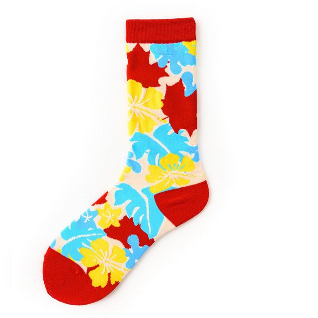 Calcetines largos de tubo para amantes de los hombres y las mujeres, tendencia de primavera, pintura al óleo, calcetines de tubo alto rojos jk net