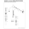 thumbnail image 5 of Kingston Brass KS3548RKZ Wendell One-Handle Single-Hole Bathroom Faucet with Knurled Handle and Push Pop-Up Drain, Brushed Nickel, 5 of 6