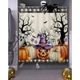 thumbnail image 3 of Shower Curtains for Bathroom-72"x84",Halloween Witch Hat Pumpkin Waterproof Bath Curtain Grommet Shower Curtain Set with Hooks,Bat Tree Buffalo on Burlap Washable Bath Accessories, 3 of 6