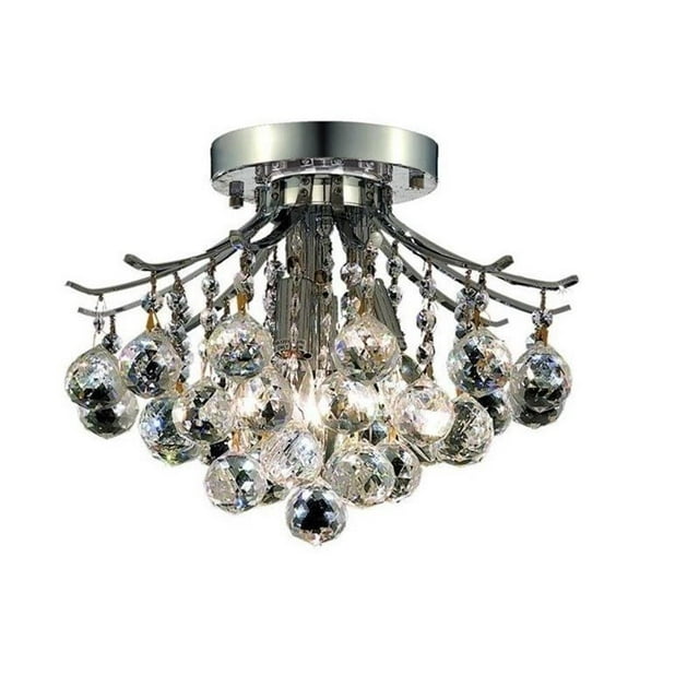 Elegant Lighting Toureg 12" 3 Light Royal Crystal Flush Mount