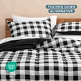thumbnail image 4 of Bare Home Down Alternative Comforter Set - 3-Pieces - All Seasons - Queen, White/Black - Buffalo Plaid, 4 of 6