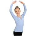 thumbnail image 2 of Girls' Solid Color Long Sleeved Round Neck Dance Practice Uniform Mid Size Children's Top, 2 of 6