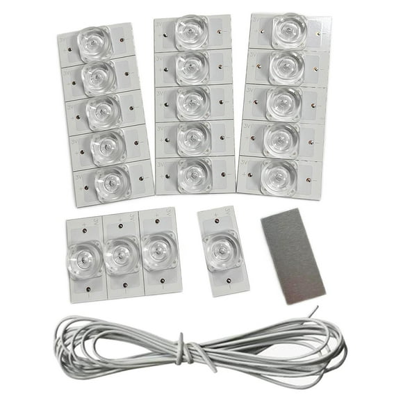 de lámpara SMD de 3V, tira de retroiluminación LED para TV, piezas de repuesto con lentes ópticas, piezas de sustrato de aluminio, de 20 piezas con línea Yotijar Cuentas de lámpara SMD