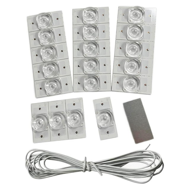 de lámpara SMD de 3V, tira de retroiluminación LED para TV, piezas de repuesto con filtro de lente óptica, piezas de sustrato de aluminio, 20 piezas con línea Macarena Cuentas de lámpara SMD