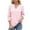 Pink, variant on qolati Women's 3/4 Sleeve Blouses 2024 Summer V Neck Tunic Tops Eyelet Ruffled Loose Fit Casual Work Shirts for Women