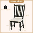 thumbnail image 3 of Costway Set of 2 Dining Chairs with Solid Wood Legs & Padded Seat Kitchen Side Chair Black, 3 of 8