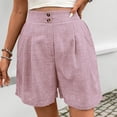 thumbnail image 6 of Summer Shorts for Women Elastic High Waist Wide Leg Pleated Pants Casual Loose Fit Bermuda Shorts Beach Vacation Outfits, 6 of 8