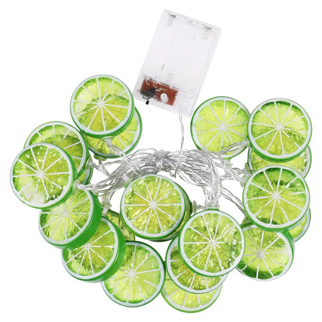 OSALADI Lime Slice String Light 3 Meters 20 LEDs Battery Powered Light String for Patio Fence Deck Balcony Camping (Without Batteries)