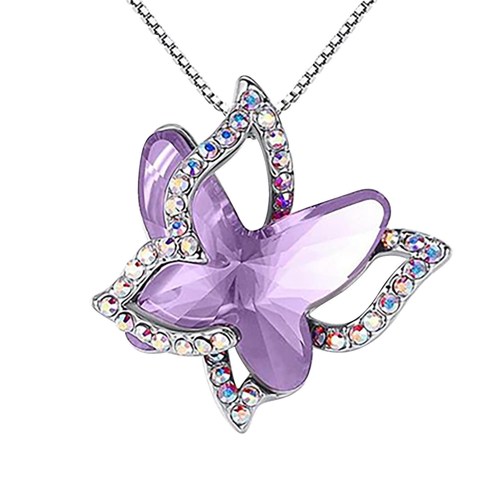 Sunward Ladies Crystal Butterfly Necklace Multicolor Nepal Ubuy