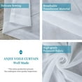 thumbnail image 5 of Anjee Semi Sheer Curtains Faux Linen Texture Rod Pocket White Curtain Lightweight Curtains for Bedroom, 52" × 84", 5 of 10