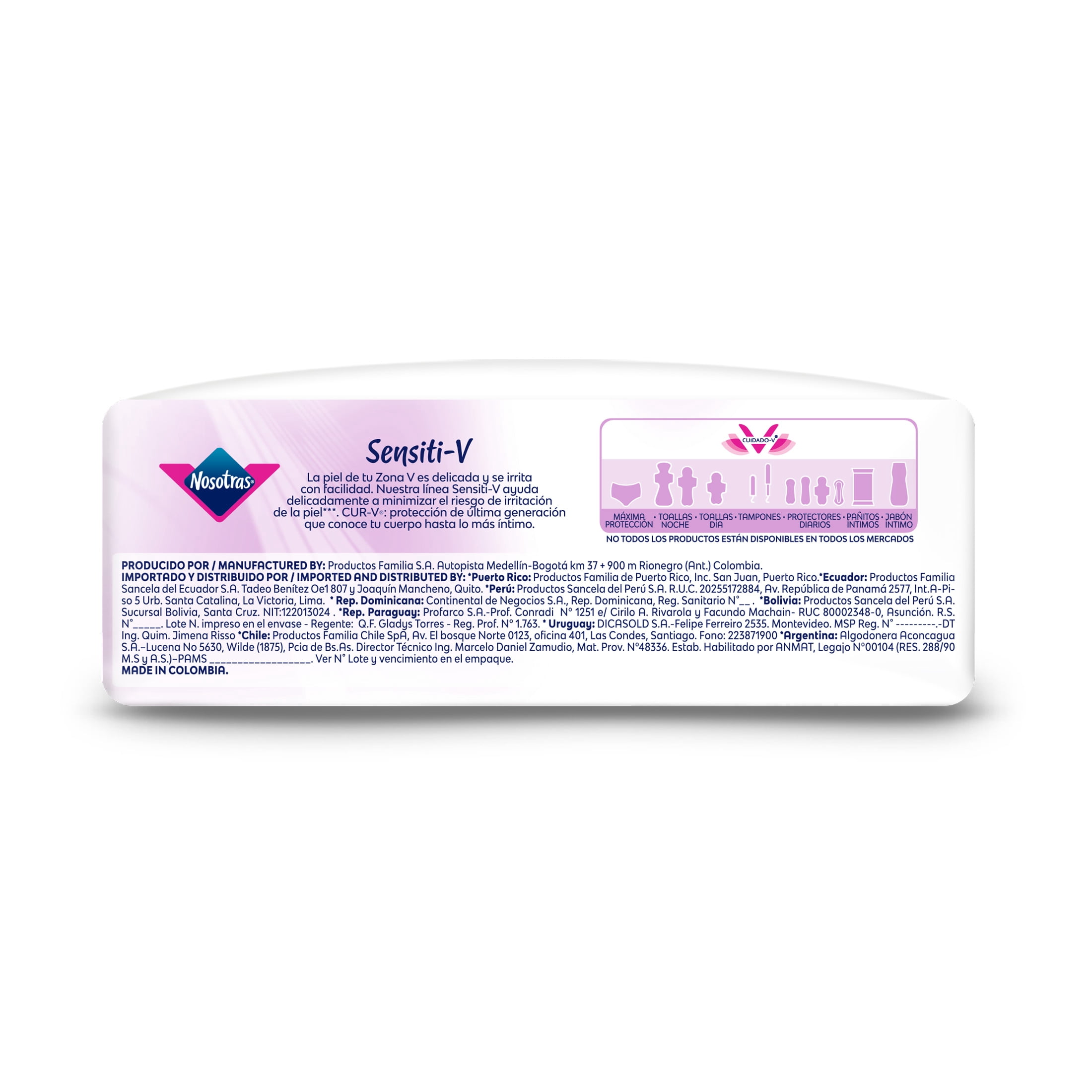 Nosotras Ultra Thin Overnight Sensiti-V Pads, Cotton Extract, Heavy Flow (28 Count)
