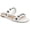White/Silver, variant on Women's Frida Studded Square Toe Flat Slide Sandals
