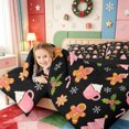 thumbnail image 4 of Manfei Classic Pink Christmas 7-Piece Twin Bedding,Merry Xmas Bedding Comforter Set,Black Reversible, 4 of 7