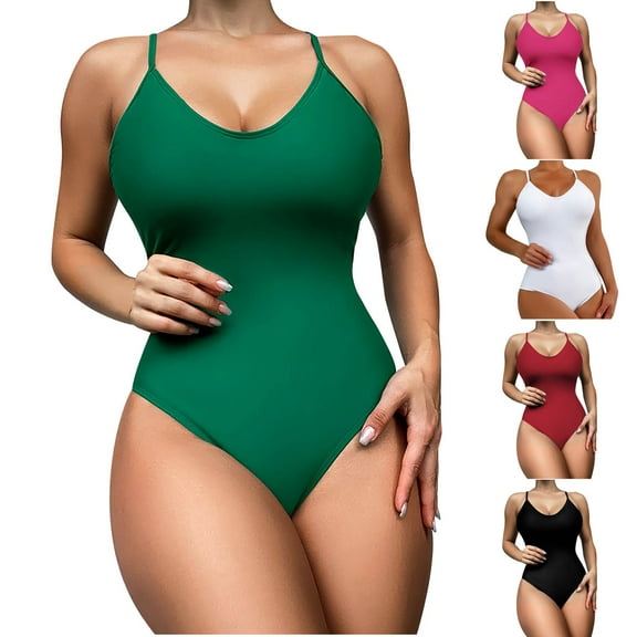 Elainilye Fashion Womens Swimsuits One Piece Sexy Solid Color Swimwear High Waist Swimwear Bathing Suit,Pink
