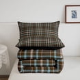 thumbnail image 5 of Manfei Retro Grid Twin Comforter Sets,Classic Plaid Bedding Set,Brown Blue Pink,Black Reversible,2pcs,1 Comforter and 1 Pillowcase,2pcs,1 Comforter and 1 Pillowcase, 5 of 7