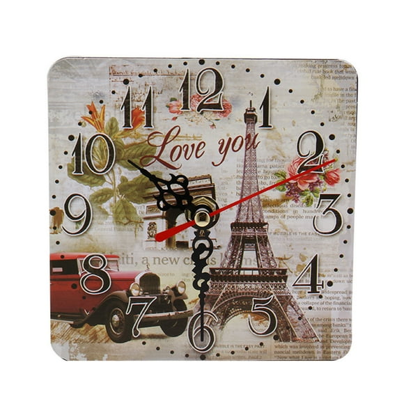 Vintage Style Non-Ticking Silent Antique Wood Wall Clock For Home Kitchen Kitchen Timer Cute 60 Minute Timer for Kids Meat for 3 Minute Sand Timer Glass Shower Timer
