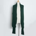thumbnail image 4 of Ediodpoh Fashion Winter Warm Solid Color Knitted Wrap Scarf Crochet Thick Shawl Cape with Sleeves for Women Green, 4 of 8