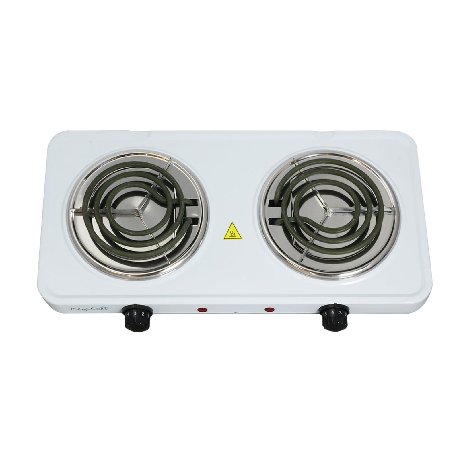 MegaChef Portable Dual Coil Cooktop in White