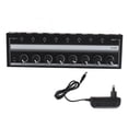 thumbnail image 2 of Amplificador de auriculares Portátil de metal de 8 canales, Amplificador de auriculares de estudio y escenario con control de volumen independiente, de distribución, 2 of 7