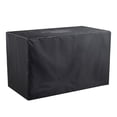 thumbnail image 6 of 43 Inch Fire Pit Table, Outdoor Gas Burning Fire Pit, Add a Touch of Elegance to Your Space with Black Iron Faux Woven Rattan Side Panel, Black, 6 of 6