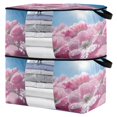 thumbnail image 2 of BZSMCE Under Bed Storage Bags With Reinforced Handles Pink Flowers with Dewdrops Underbed Storage, 2 of 7