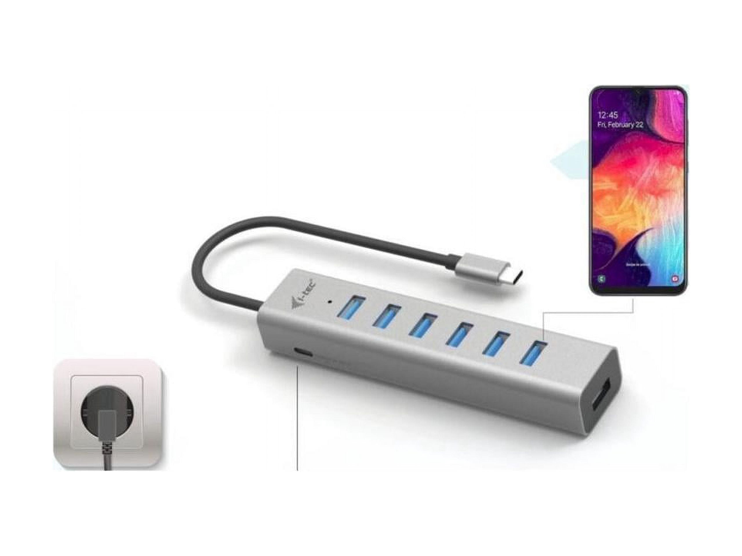 i-tec USB-C Charging Metal HUB 7 Port - USB 3.2 (Gen 1) Type C - Portable - 7 USB Port(s) - Windows, iPadOS, Linux, Mac, Android, ChromeOS