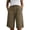 v#14Coffee50, variant on Rggeeun Womens Shorts Solid Color Elastic Waist Soft Lightweight Loose Fit Knee-Length Knit With Pleated & Buttons Trim For Summer Evening Party Adorable Hot Pants,Blue,L
