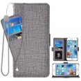 thumbnail image 1 of Wallet Case for iPhone 6 Plus 6s Plus, Blocking Card Slot Stand Shockproof TPU Interior Case PU Leather Magnetic Protect Flip Cover Compatible with iPhone 6 Plus 6s Plus, Gray, 1 of 5
