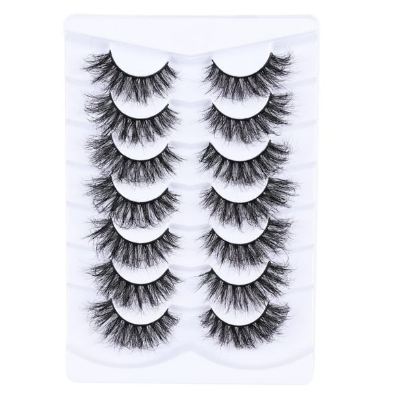 Mebver Pestañas postizas Pestañas de ojo de gato Pestañas de visón sintético Aspecto natural Pestañas tenues y esponjosas que parecen extensiones Pestaas Postizas D Curl Lash Strips Short Fox Eye Lash