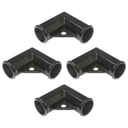 1 3/8" x 1 3/8" Black Chain Link Fence Gate Corner | Black Aluminum Gate Corner | Gate Elbow | Pack of 4