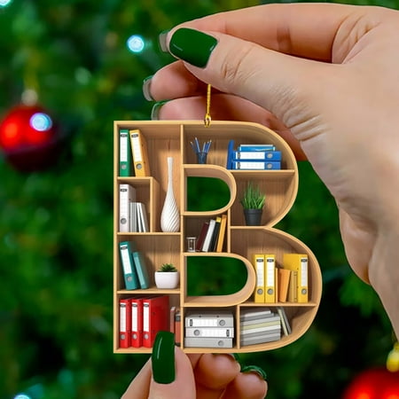 

Toyfunny Book Lovers Heart Shaped Bookshelf Pendant Acrylic Ornament