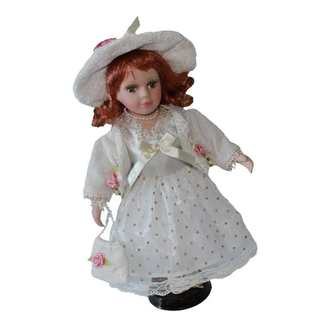 Muñeca de Victoriana de 30 Vestido de Princesa de Encaje, Traje de Decoración para El Hogar - Blanco Sunnimix Muñeca de porcelana victoriana