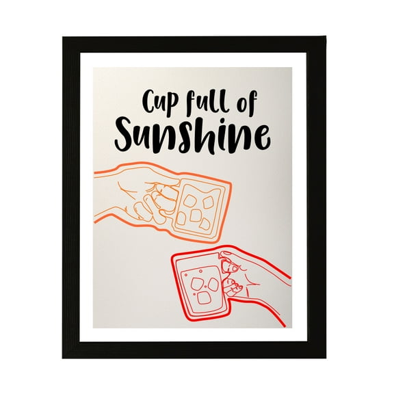 Designs ByLITA Cup Full of Sunshine, 5 x 7 Wall Print Inspirational (Unframed) | Retro Bar Decoration