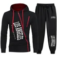 thumbnail image 2 of Chándal popular para hombre 2024, chaqueta con cremallera con estampado de Los Ángeles y pantalones deportivos para correr, conjunto de 2 piezas, sudaderas con capucha informales, ropa, 2 of 3