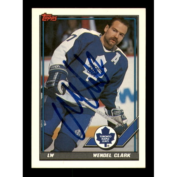 Wendell Clark Autographed 1991-92 Topps Card #464 Toronto Maple Leafs SKU #248088