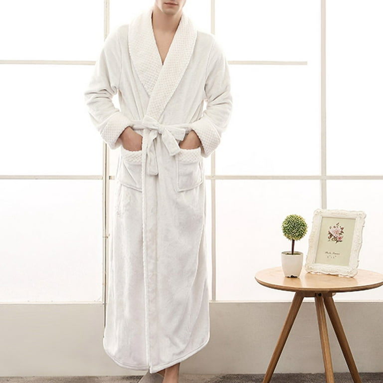 Hvyesh Plush Robes for Women Soft Warm Fleece Bathrobe Ladies Long Comfy  Spa Bath Robe Classic Baggy Housecoat Sleepwear