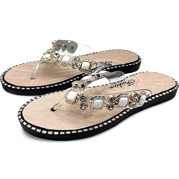 Sandalia Elegante Shendy Vendy Con Pedrería De Cristales Brillantes