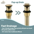 thumbnail image 5 of CASAINC 8 in. Widespread Double Handle Bathroom Sink Faucet with 360° Swivel Spout, Stainless Steel Drain Kit in Brushed Gold, 5 of 10