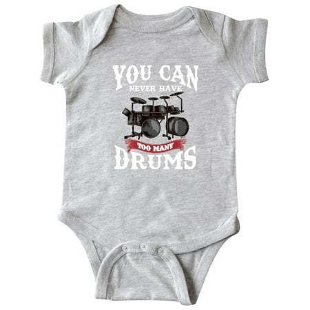 

Inktastic Drummer Funny Too Many Drums Music Joke Gift Baby Boy or Baby Girl Bodysuit