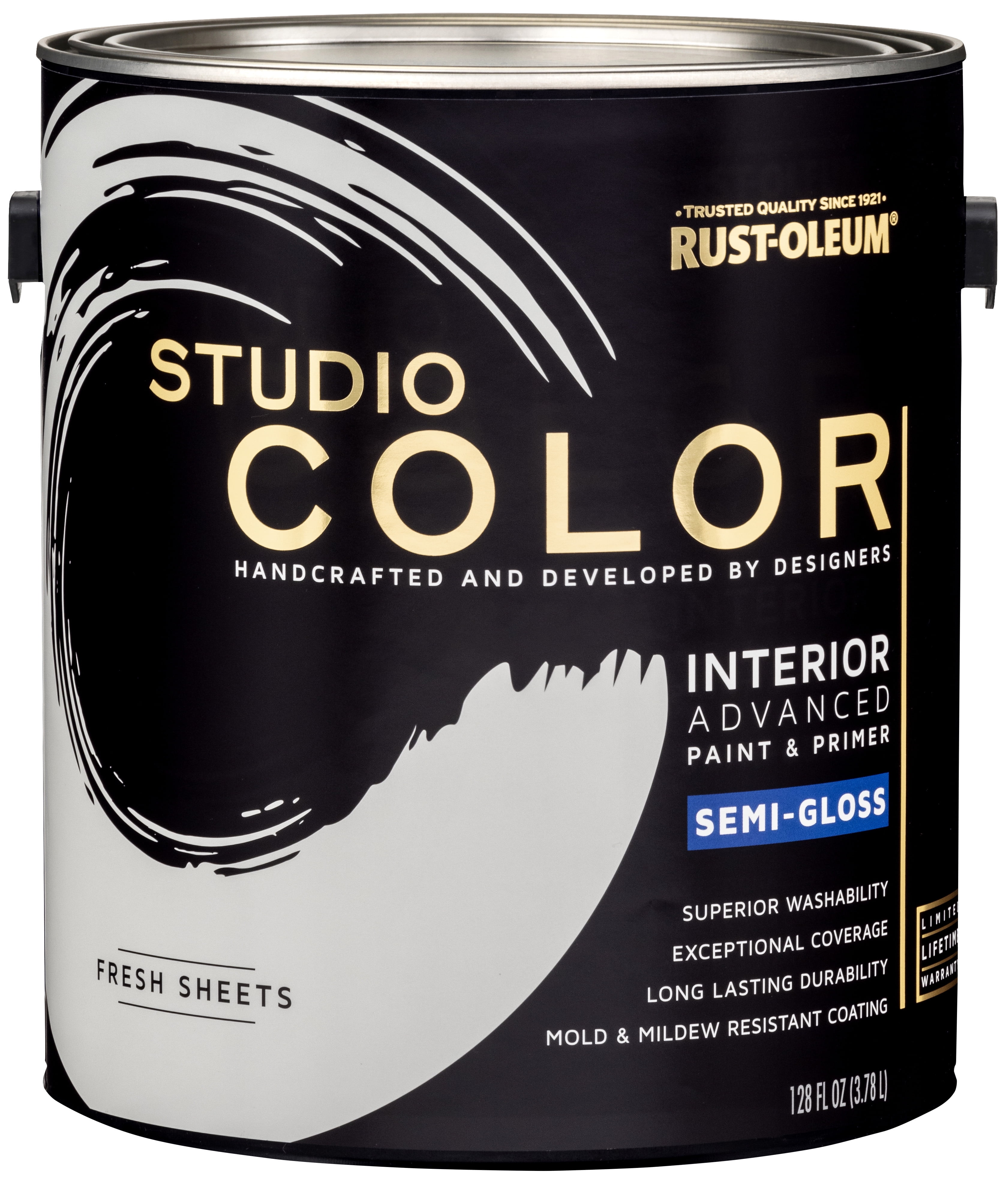 Fresh Sheets, Rust-Oleum Studio Color Interior Paint + Primer, Semi-Gloss Finish, Gallon