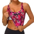 thumbnail image 2 of Sikiie Orchids Flowers Print Strappy Sports Bra for Women Padded Push Up Sports Bra Athletic Running Sports Bra Workout Bra Yoga Bra, 2 of 5