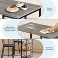 thumbnail image 3 of Juego de Comedor de 3 Piezas para Espacios Pequeños - Mesa de Bar Moderna Rectangular con 2 Taburetes, Estructura de Metal Resistente, Ideal para Apartamento, Cocina, Negro, 3 of 8