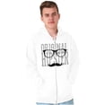 thumbnail image 4 of Original Hipster Mustache Blerd Zip Hoodie Sweatshirt Men Brisco Brands X, 4 of 4