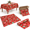 Red Candy Cane, variant on Red Candy Cane Plastic Disposable Tablecloth Roll, 4.5x100 Feet Peppermint Swirl Holiday Party Decor