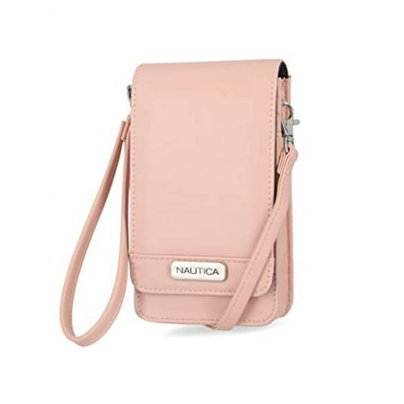 Nautica RFID Protection Crossbody Women's Leather Purse Holder Wallet, Pink