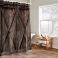 thumbnail image 4 of Farmhouse Shower Curtain, Brown Country Style Barn Door Distressed Wood Grain Waterproof Shower Curtain Set with 12 Hooks Lightweight Bath Curtains Fabric Bathroom Decor 36x72 Inches, 4 of 9
